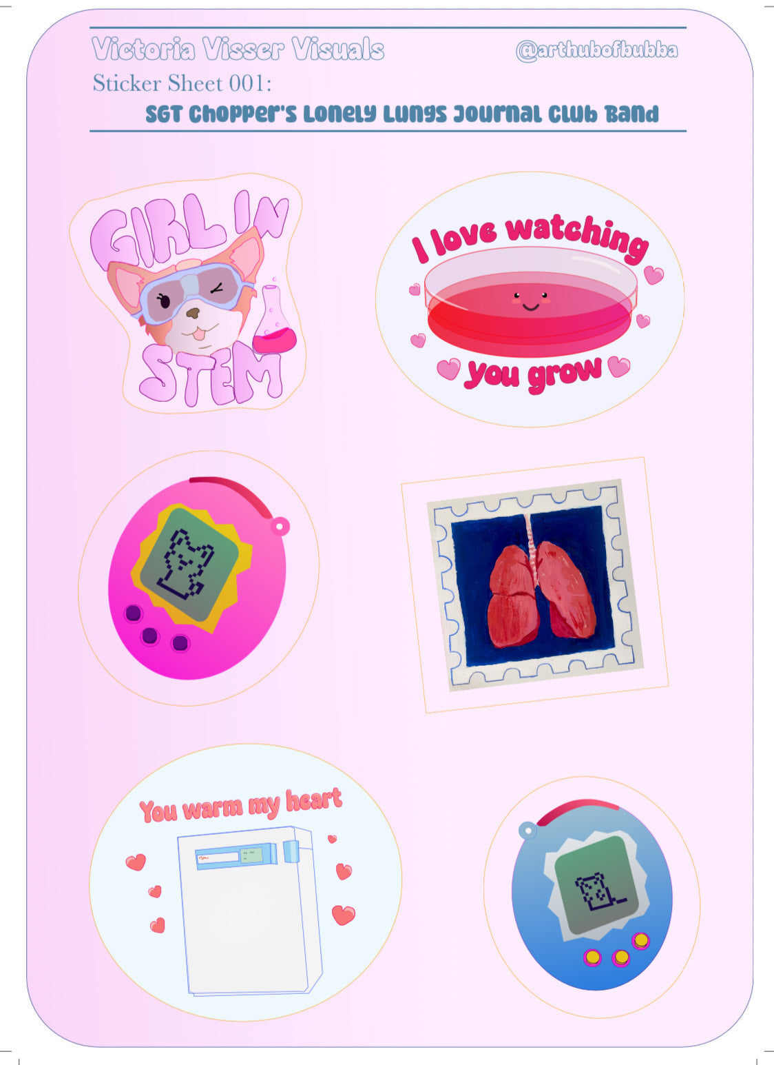 Sticker Sheet 001: Sgt Chopper's Lonely Lungs Journal Club Band